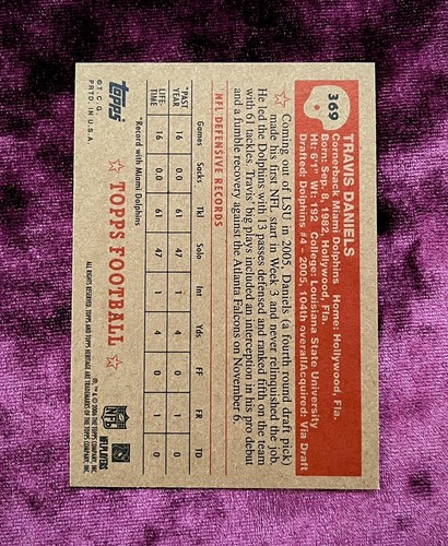 Travis Daniels 1952 Topps Heritage RC MINT Facsimile Auto Dolphins Jersey LSU SP - Picture 2 of 4
