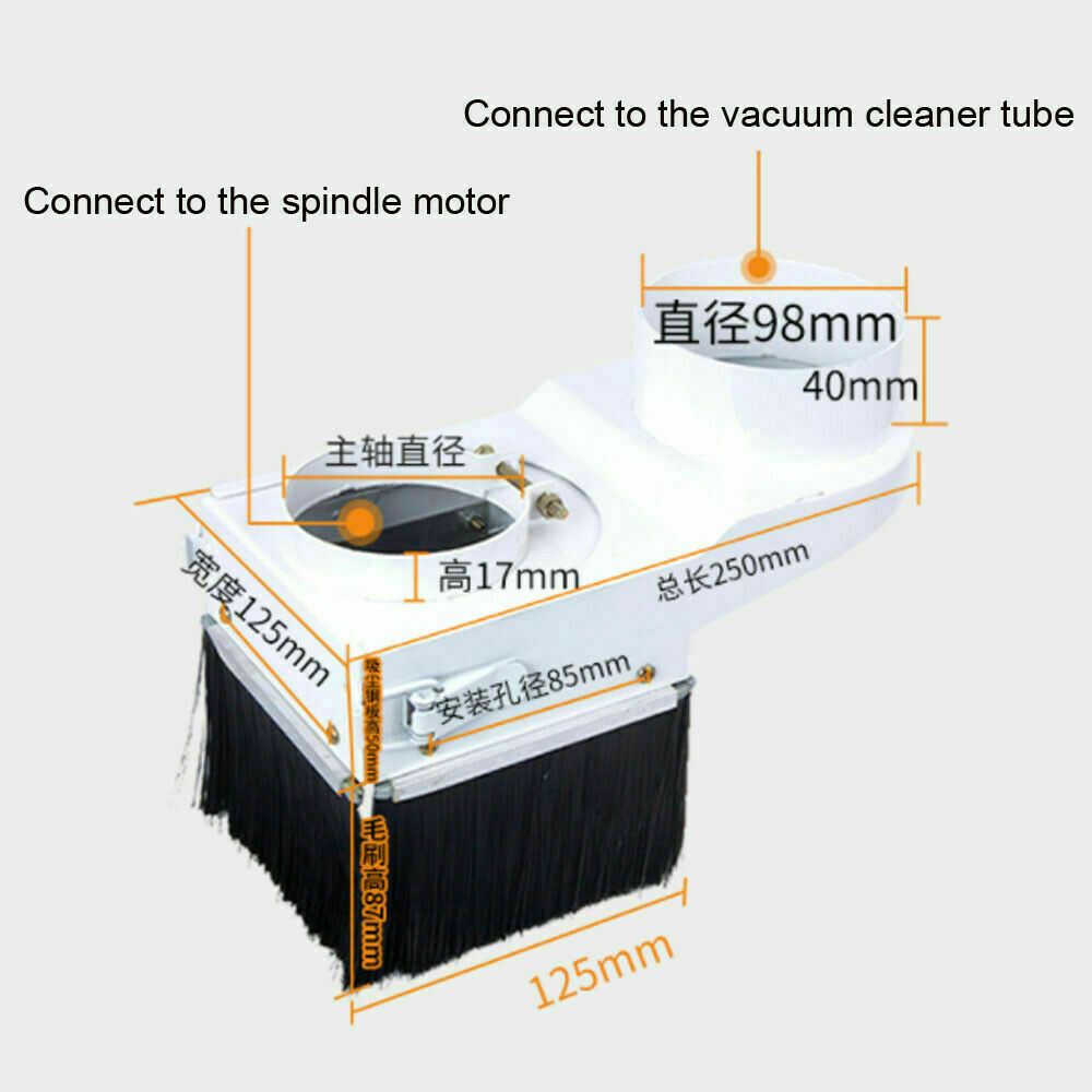 65mm Spindle Dust Shoe Cover Cleaner For CNC Router Engraving Milling Machine