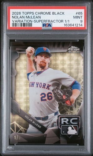 2026 TOPPS CHROME BLACK VARIATION-SUPERFRACTOR 1/1 NOLAN MCLEAN RC 1/1 PSA 9