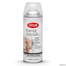 Krylon Kamar Varnish Synthetic 11oz Spray Artwork Protection For Acrylic Oil Ink