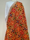 Orange Phulkari hand embroidered Dupatta
