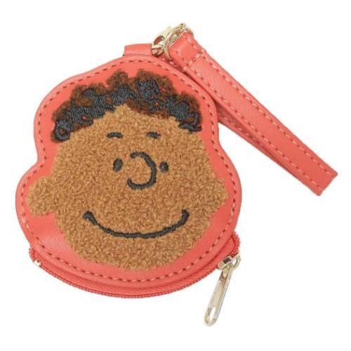 Franklin Face Sagara Embroidery Mini Pouch Bag Charm Snoopy Peanuts Japan New