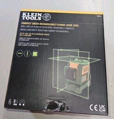 Klein Tools Compact Green Rechargeable Planar Laser Level 93CPLG New NIB