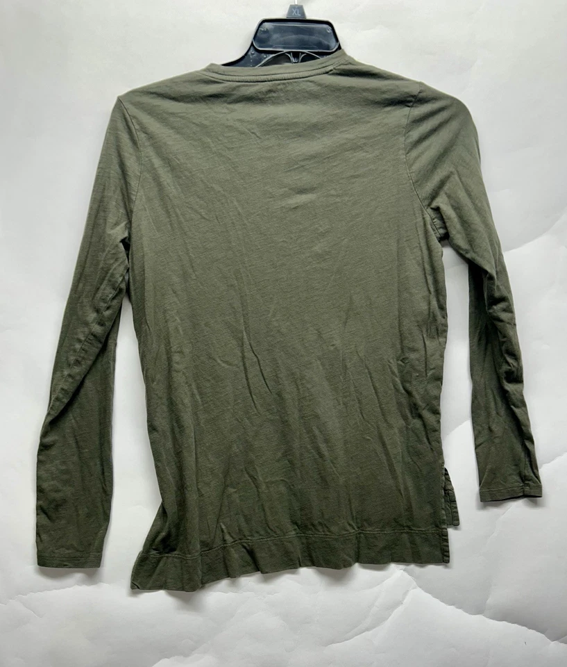 Camiseta para mujer Athleta verde algodón manga larga pequeña (B6) Foto 4 de 4