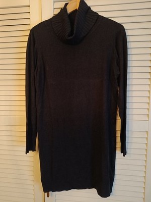 Rollkragen Pullover Lang Schwarz L Damen Langarm Strick Pullover