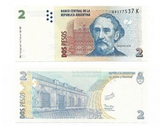 ARGENTINA 2 PESOS 2014 SUFFIX L UNC