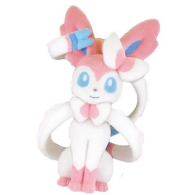 Pokemon Sylveon flocked fuzzy fiber takara tomy Collectible Toy Figure Anime