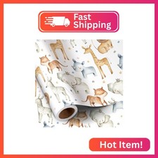 RUSPEPA Jungle Animal Wrapping Paper Roll for Boy Girl, Mini Roll, Cute Safari D