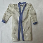 Vintage Barbie White Delight" Jacket Silver Polka Dot 1980's