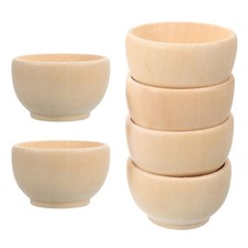 6Pcs Unfinished Wood Bowl: Small Wood Craft Bowls - 57mm Diy Unfinished Blank