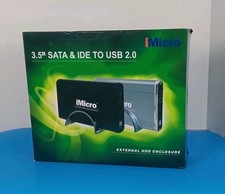 3.5 SATA IDE To USB 2.0 External HDD Enclosure W/ Cables Disc Etc Open Box