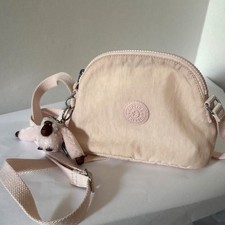 Kipling Pale Pink Crossbody Bag Barbara Monkey Keychain Small Dome Purse Pastel