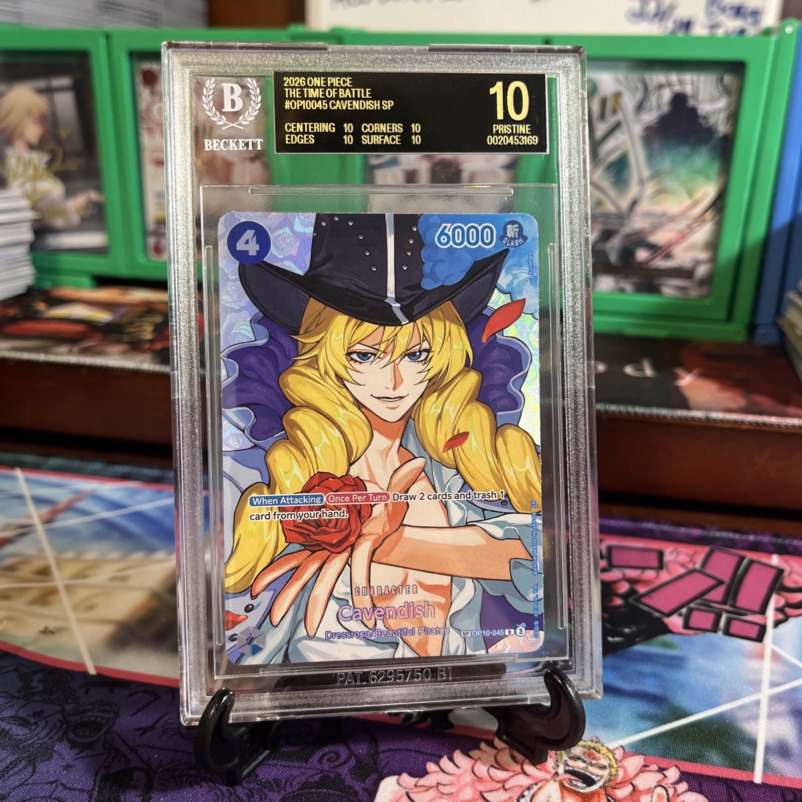 BLACK LABEL Cavendish SP BGS 10! OP10-045 The Time Of Battle OP16 view 2