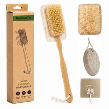 Long Handle Back Scrubber, Boar Bristle Body Brush Set