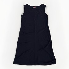 Lesley Evers Shift Dress Crew Neck T Shirt Dress Mini Small S Navy Made In USA