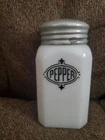 Vintage Hazel Atlas Range Top Milkglass Pepper Shaker  1940's B3