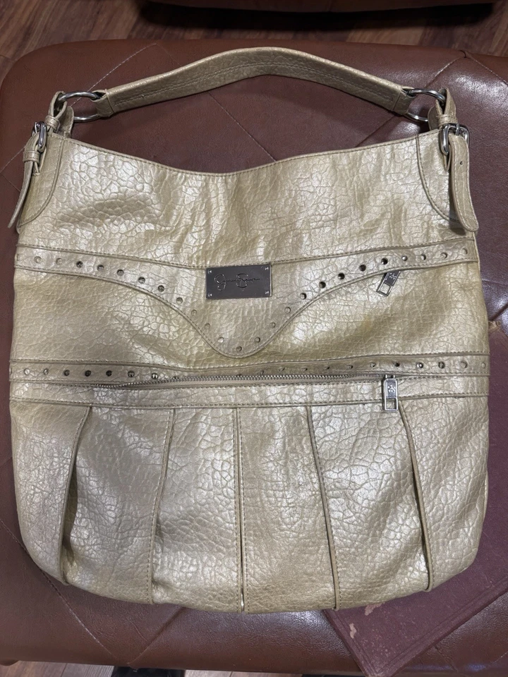 Bolso de mano grande para mujer Jessica Simpson color dorado vintage Foto 2 de 4