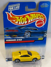 1998 HOT WHEELS YELLOW FERRARI 348 With 5-SPOKE WHEELS COLLECTOR #993~ Near Mint