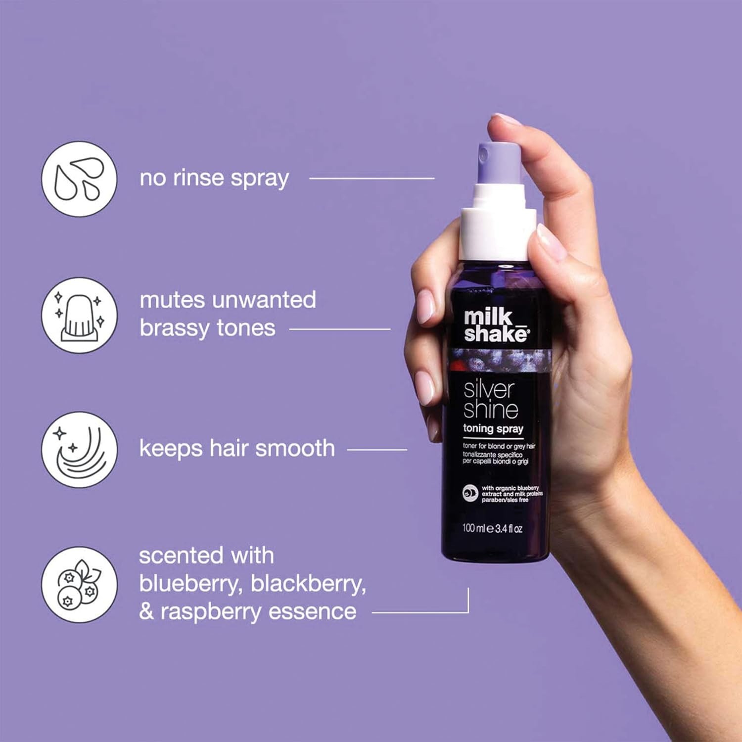 Toning Spray for Platinum Hair | Violet Pigment | Hydrating 3.4 fl oz
