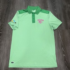 Lacoste Sport Polo Shirt Mens Small Green Miami Open Tennis Ultra Dry 2025