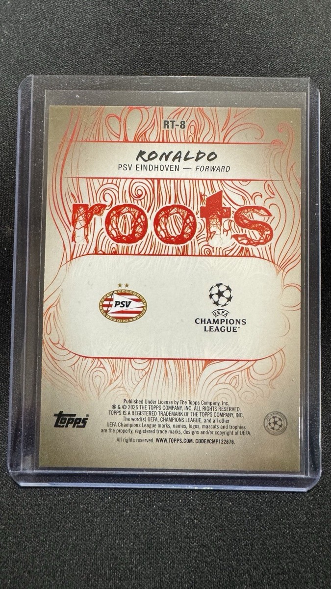 2025-26 Topps UCC Flagship Ronaldo R9 Roots Gold Foil /50 PSV #RT