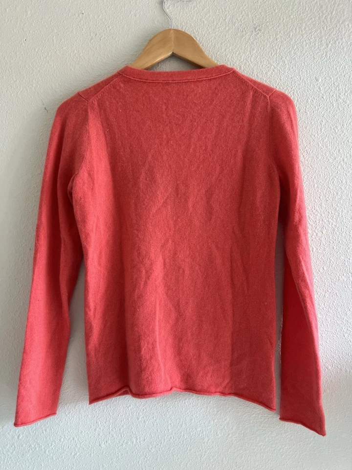 J.Crew Vinatge Sontuosa 100% Cashmere Orange Classic Preppy Sophisticated - Image 2 of 4