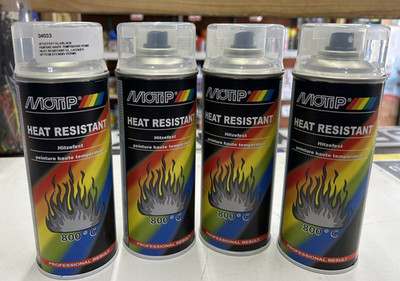 4 x Motip Hitzebeständiger Klarlack 800 Grad Backöfen Herde Motor 400ml UK