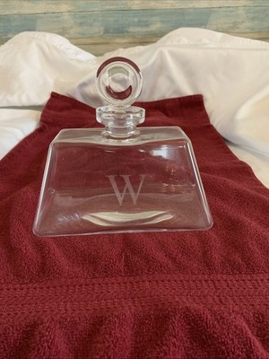 Pasabahce Modernist Handmade Glass Decanter with Stopper (W) Monogram