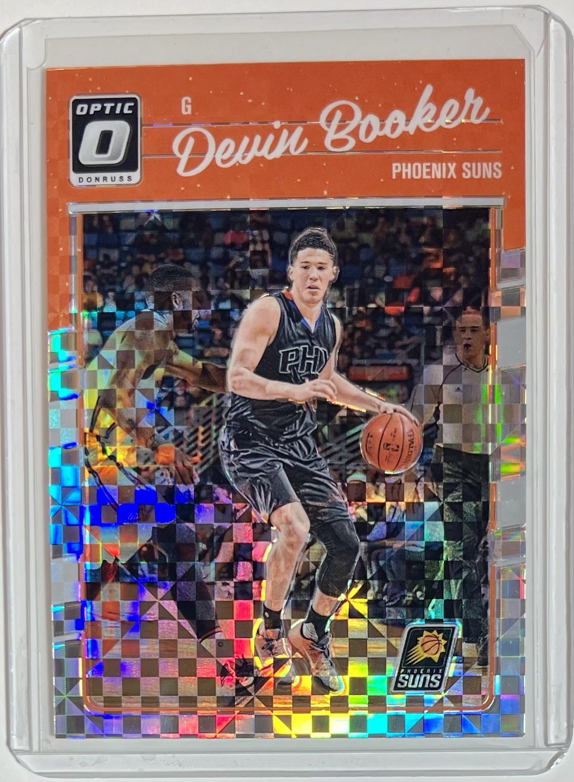 Devin Booker SSP CASE HIT 2016-17 Optic CHECKERBOARD PRIZM #121 RARE 2nd Yr Book