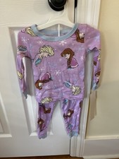 Disney Frozen Girls Pajama Set Size 3T Elsa Anna Purple 100 Cotton NWT