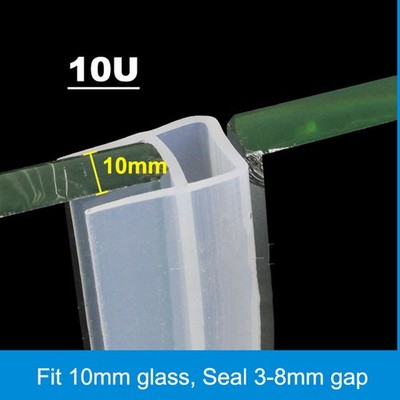 1M U-Type Bath Shower Screen Door Seal Strip for Glass Thick 10mm Gap 3-8mm