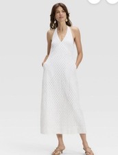 White Dress Women's Eyelet Maxi A-Line Dress - A New Day M NWT