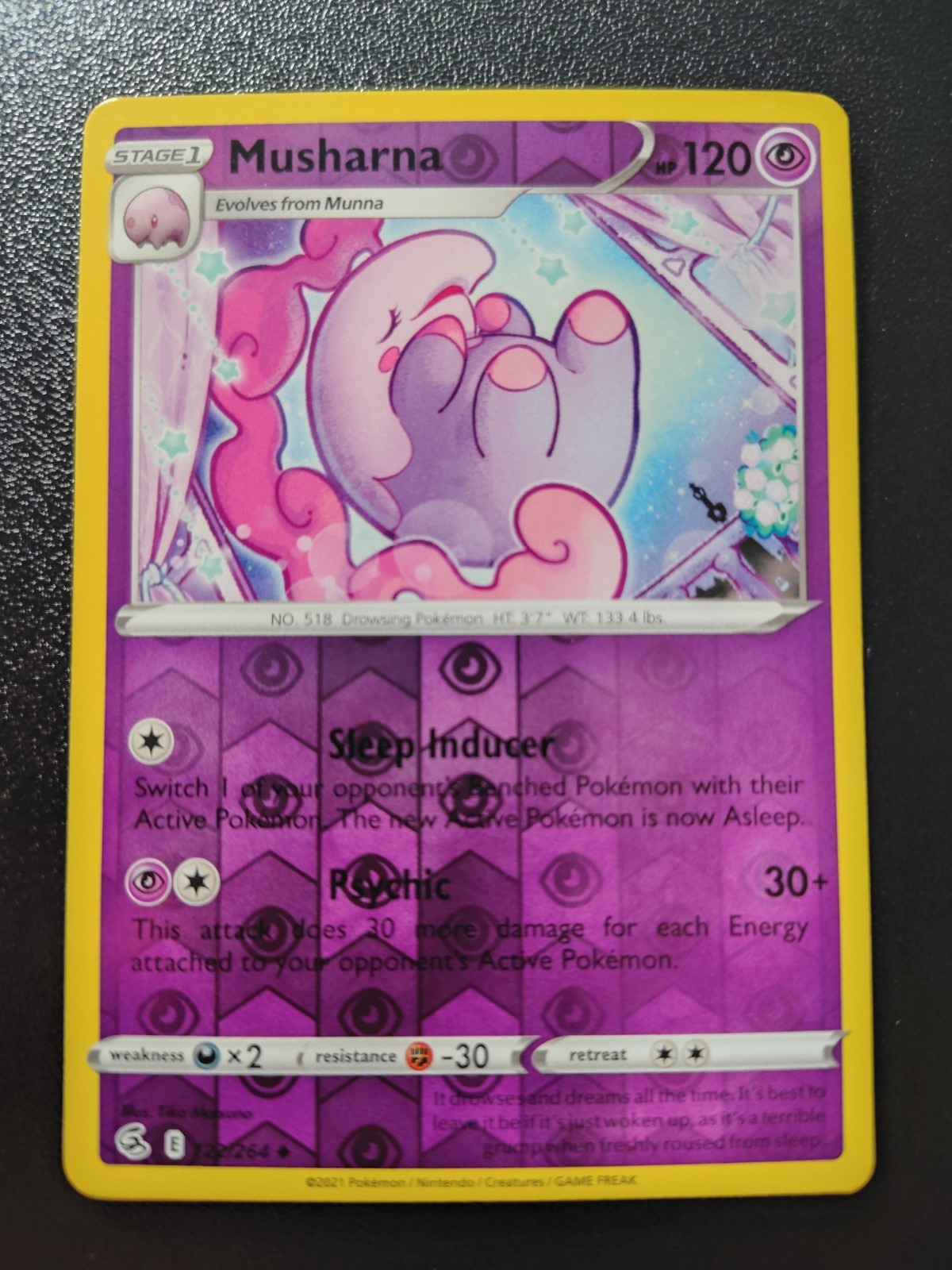 Pokemon Fusion Strike Musharna Reverse Holo UC Card 122/264 LP