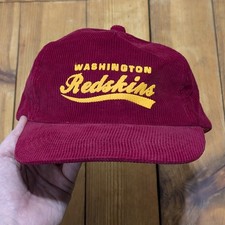 Vintage 90s Washington Redskins Corduroy Trucker Hat 1990s NFL Snapback Cap