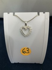 Sterling Silver Crystal Heart Pendant and Chain Necklace 18  
