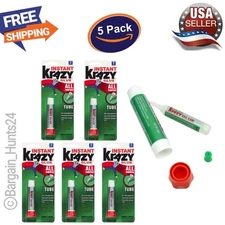 Krazy Glue All Purpose, Crazy Glue, Super Glue, .07oz (2g) Each Tube (Pack of 5)