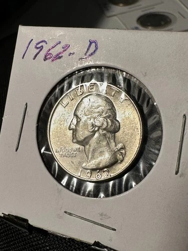 1962 D Washington quarter dollar silver US coin VF/AU