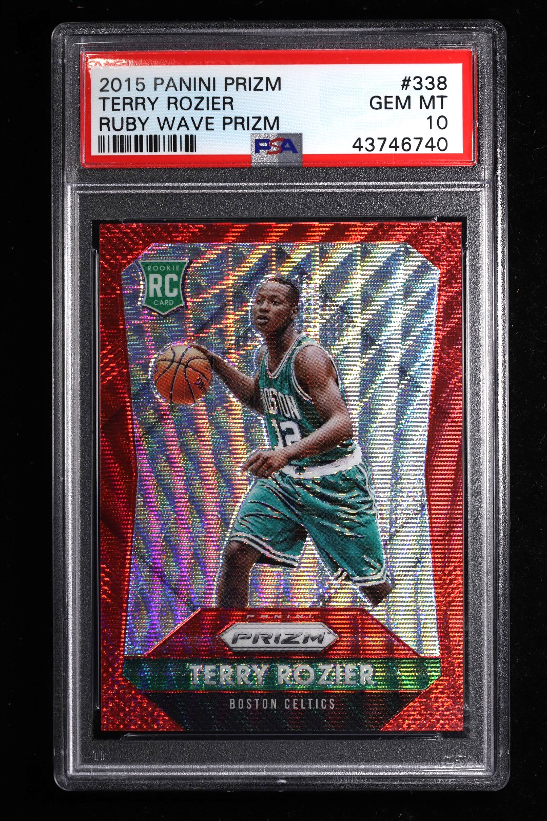2015 Panini Prizm Terry Rozier #338 Ruby Wave Prizm RC /350 PSA 10