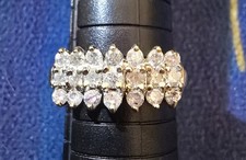 Gorgeous 10K Gold Cluster, 21 Diamond Ring   Size 8.5