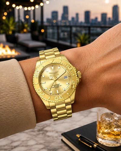 Invicta Pro Diver Men’s Quartz Watch – 37.5mm Gold (Model 69522)