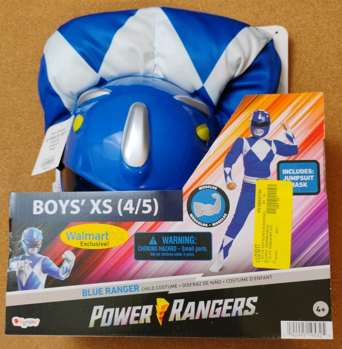 Mighty Morphin Power Rangers Costume 4-5 & 6/7, BLUE RANGER Jumpsuit ...