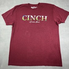 Cinch Shirt Adult XL Maroon Short Sleeve USA Made Graphic Mens