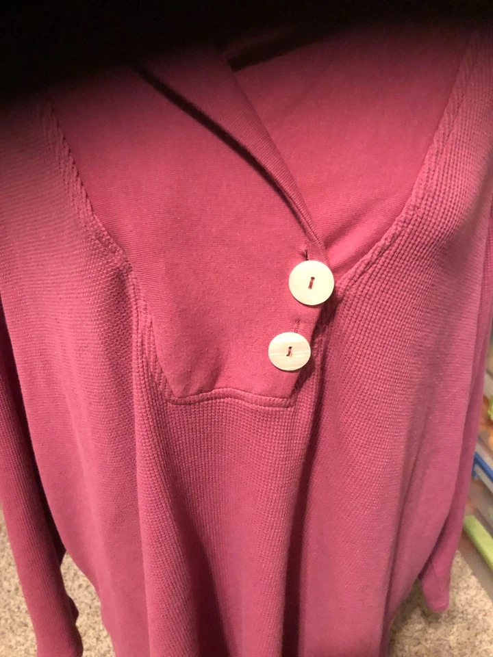 Top Roamans Malva Tejido Gofre Térmico Mujer Talla 3X Cuello Chal Manga Larga Foto 3 de 4