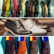 Waxed Cotton Thin Round Shoelaces 3mm Dress Wax Cord Laces 70cm - 200cm Lengths