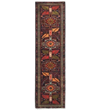 Vintage Tribal Purple Floral Runner Rug 2'6X9'7 ft Wool Oriental Hallway Carpet