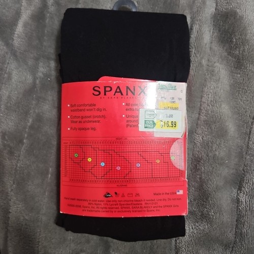 Spanx Original Tight End Tights Size C Black Opaque Leg Gusset Underwear - Picture 2 of 4