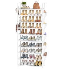 LUKYTOWER Tall Shoe Rack - 10 Tier Shoe Organizer 30-35 Pairs Boot Storage