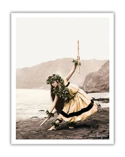 Pua with Sticks (Kala'au) - Hawaiian Hula Dancer by Alan Houghton