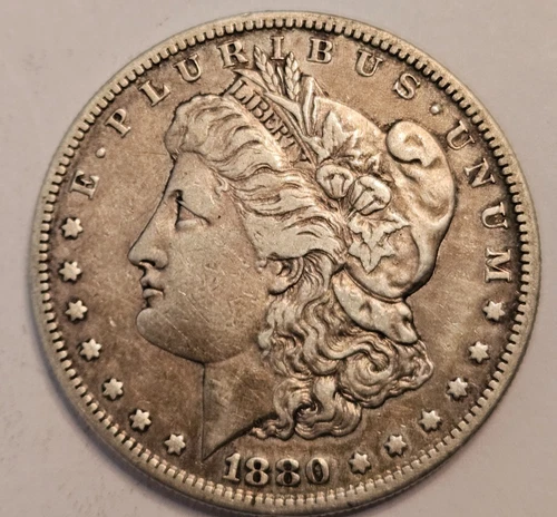 1880 S Morgan Dollar Silver $1 Coin American Eagle Reverse VERY FINE VF