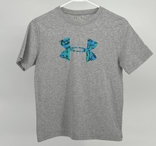 Under Armour heatgear boys gray short sleeve t-shirt size youth L.